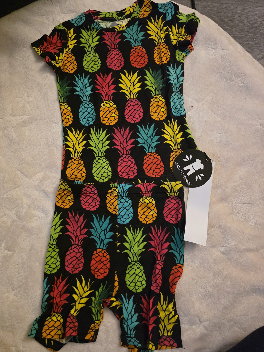 Ready Set Romper Pineapple Of My Eye - 2 Piece Bamboo Outfit  Size 2/3